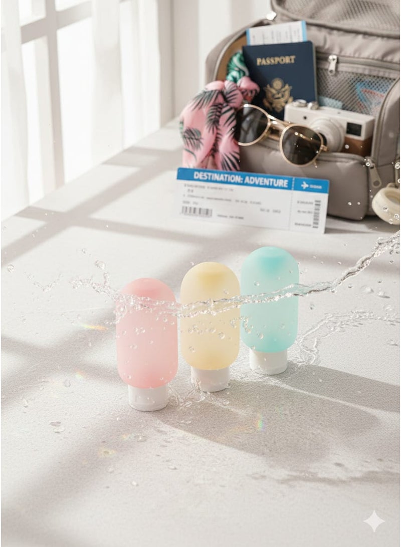 زجاجات سفر قابلة لإعادة التعبئة مع استيكرز تعريف المحتوى – محكمة الغلق لتنظيم العناية الشخصية والسفر - Image 3